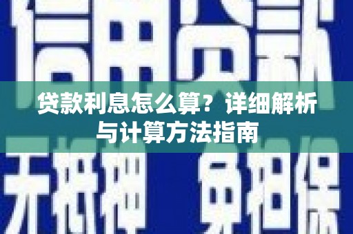 大化贷款利息怎么算？详细解析与计算方法指南