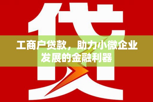 大化工商户贷款，助力小微企业发展的金融利器