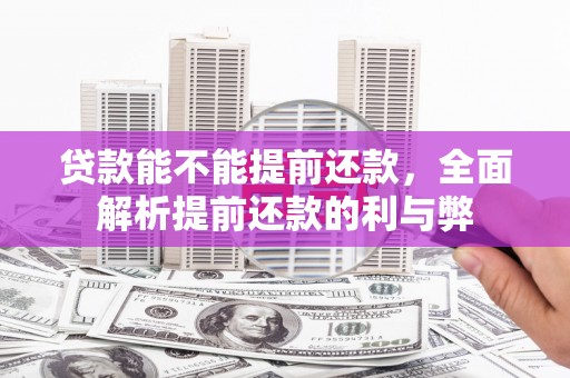 大化贷款能不能提前还款，全面解析提前还款的利与弊