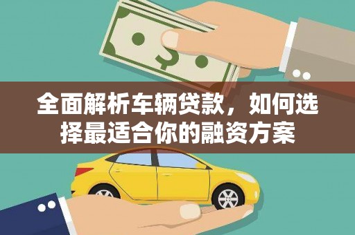 大化全面解析车辆贷款，如何选择最适合你的融资方案